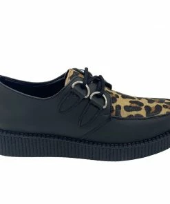 KICK FOOTWEAR Mens Rebel Leopard Print Leather Creepers 10 KICK FOOTWEAR Mens Rebel Leopard Print Leather Creepers