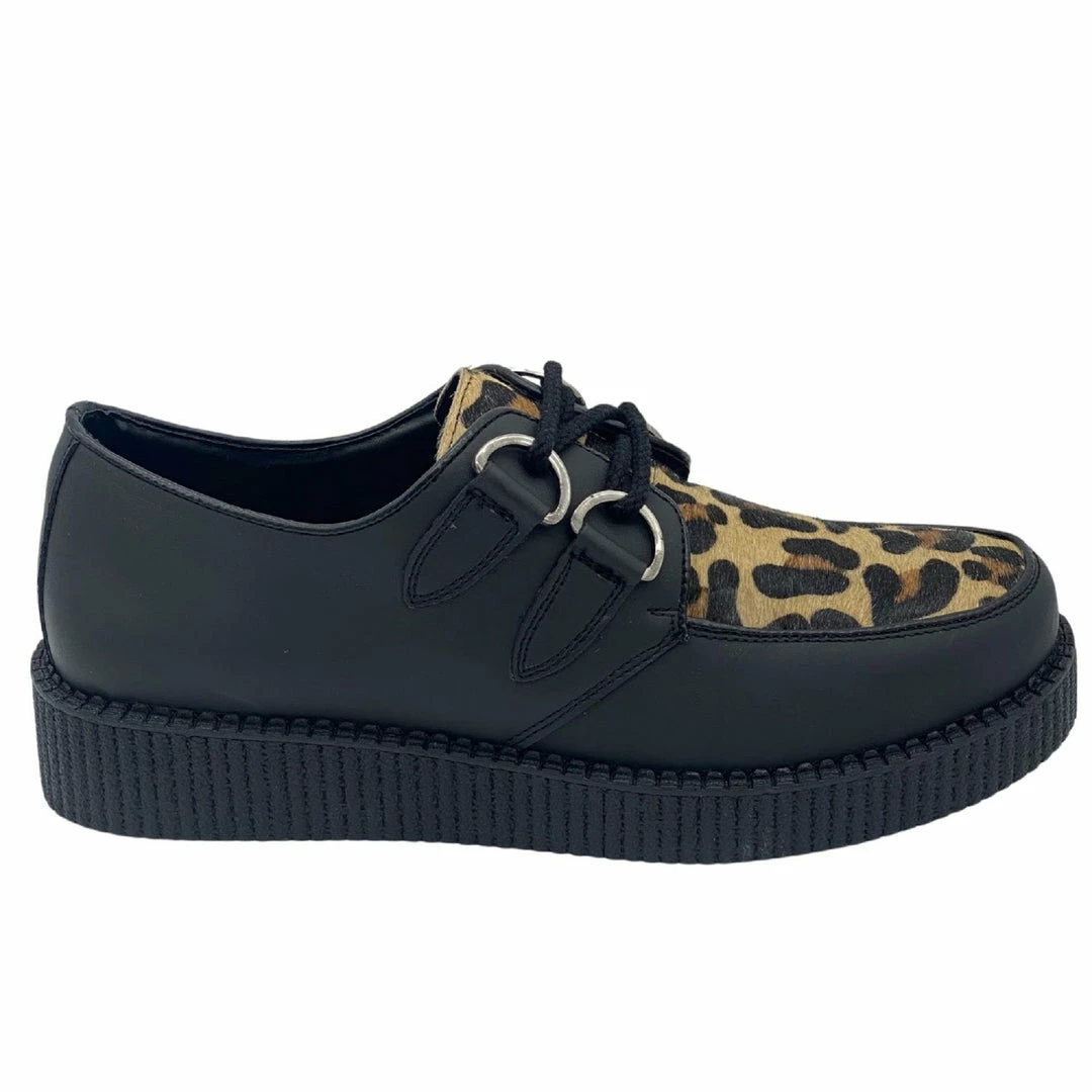 KICK FOOTWEAR Mens Rebel Leopard Print Leather Creepers 4 KICK FOOTWEAR Mens Rebel Leopard Print Leather Creepers