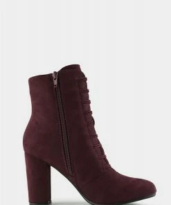 Kickfootwear Lucia Vintage Gold Button Boots - Burgundy 11 Kickfootwear Lucia Vintage Gold Button Boots - Burgundy