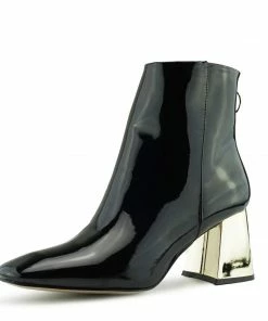 Kickfootwear Farrow 60's Metallic Block Heel Boots - Black WOMENS