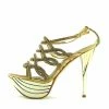 Kickfootwear Womens Charmaine Clear Perspex High Heels Fashion Platform Pole Dancing Shoes - Gold AB191