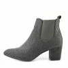 Kickfootwear Chunky Textile Chelsea Block Heel Ankle Boots - Grey