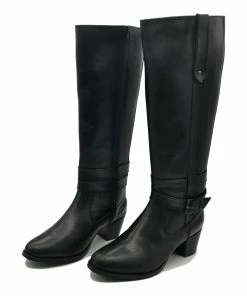 Kickfootwear WOMENS Western Long Leather Smart Black Boots