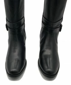 Kickfootwear WOMENS Western Long Leather Smart Black Boots