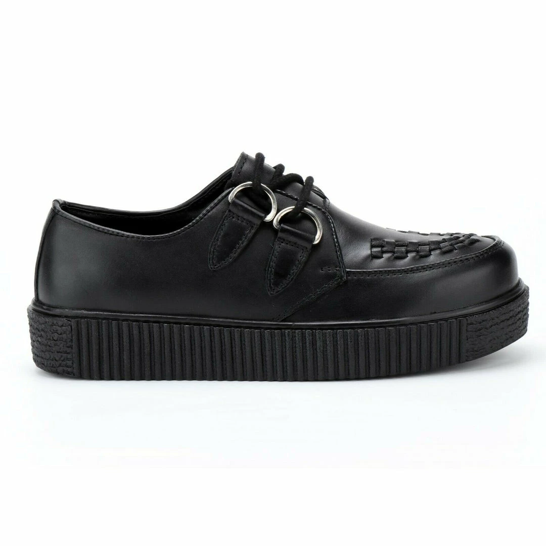 Kickfootwear WOMENS Women's Riot Black Leather Creepers 4 Kickfootwear WOMENS Women's Riot Black Leather Creepers