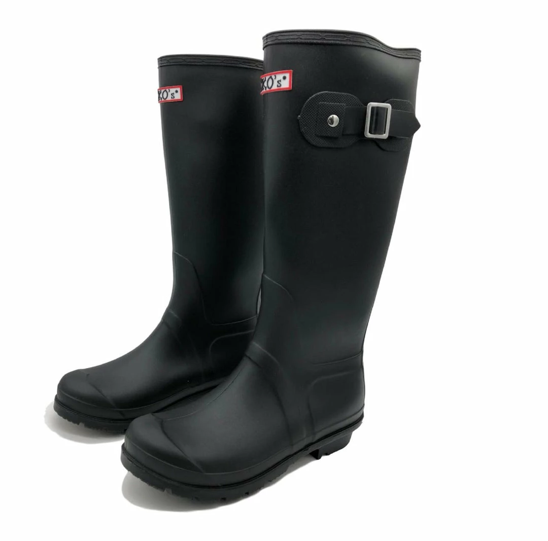 Kickfootwear Women's Knee High Wellington Boots Black WOMENS 6 Kickfootwear Women's Knee High Wellington Boots Black WOMENS