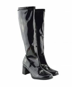 Kickfootwear Betty Block Heel Retro Boots - Black WOMENS