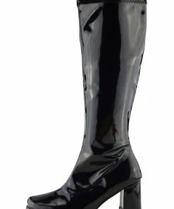 Kickfootwear Betty Block Heel Retro Boots - Black WOMENS