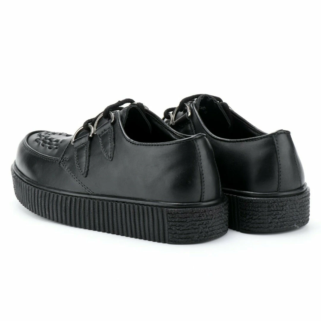 Kickfootwear WOMENS Women's Riot Black Leather Creepers 5 Kickfootwear WOMENS Women's Riot Black Leather Creepers