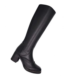 Kickfootwear WOMENS NEW In Black Leather Long Brogue Boots 7 Kickfootwear WOMENS NEW In Black Leather Long Brogue Boots