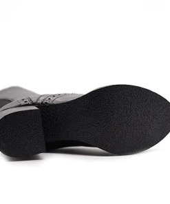 Kickfootwear WOMENS NEW In Black Leather Long Brogue Boots 9 Kickfootwear WOMENS NEW In Black Leather Long Brogue Boots