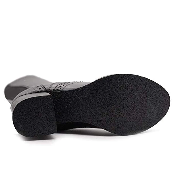 Kickfootwear WOMENS NEW In Black Leather Long Brogue Boots 5 Kickfootwear WOMENS NEW In Black Leather Long Brogue Boots