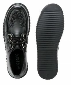 Kickfootwear WOMENS Women's Riot Black Leather Creepers 8 Kickfootwear WOMENS Women's Riot Black Leather Creepers