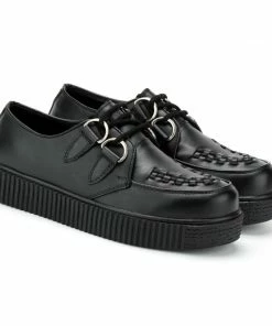 Kickfootwear WOMENS Women's Riot Black Leather Creepers 11 Kickfootwear WOMENS Women's Riot Black Leather Creepers