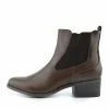 Kickfootwear Chunky Chelsea Block Heel Ankle Boots - Brown