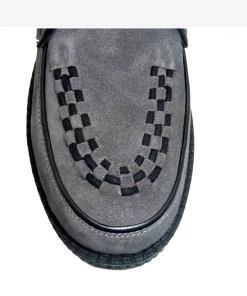 Kickfootwear Mens Rebel Grey Suede Creepers