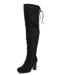 Kickfootwear WOMENS Camille Soft Block Heel Over The Knee Boots - Black