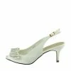 Kickfootwear WOMENS Satin Bow Party Slingbacks - Ivory
