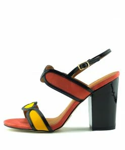 Kickfootwear WOMENS Block Heel Buckle Sandals - Orange