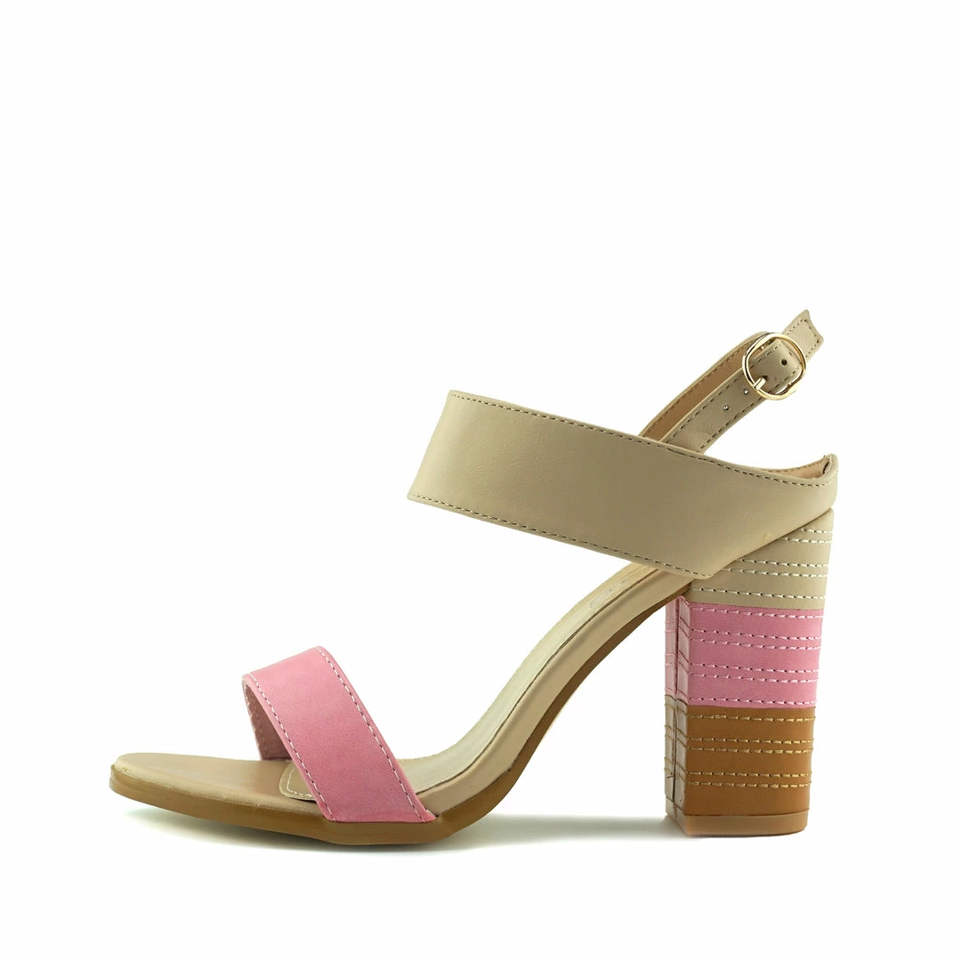 Kickfootwear Block Heel Buckle Sandals - Pink WOMENS 1 Kickfootwear Block Heel Buckle Sandals - Pink WOMENS