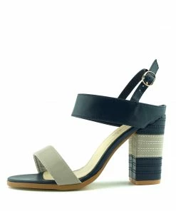 Kickfootwear WOMENS Block Heel Buckle Sandals - Navy