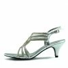 Kickfootwear Womens Heels Wedding Party Strappy Black Silver Shoes - Silver