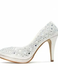 Kickfootwear Evie Sparkle Detail Court Shoes - Ivory