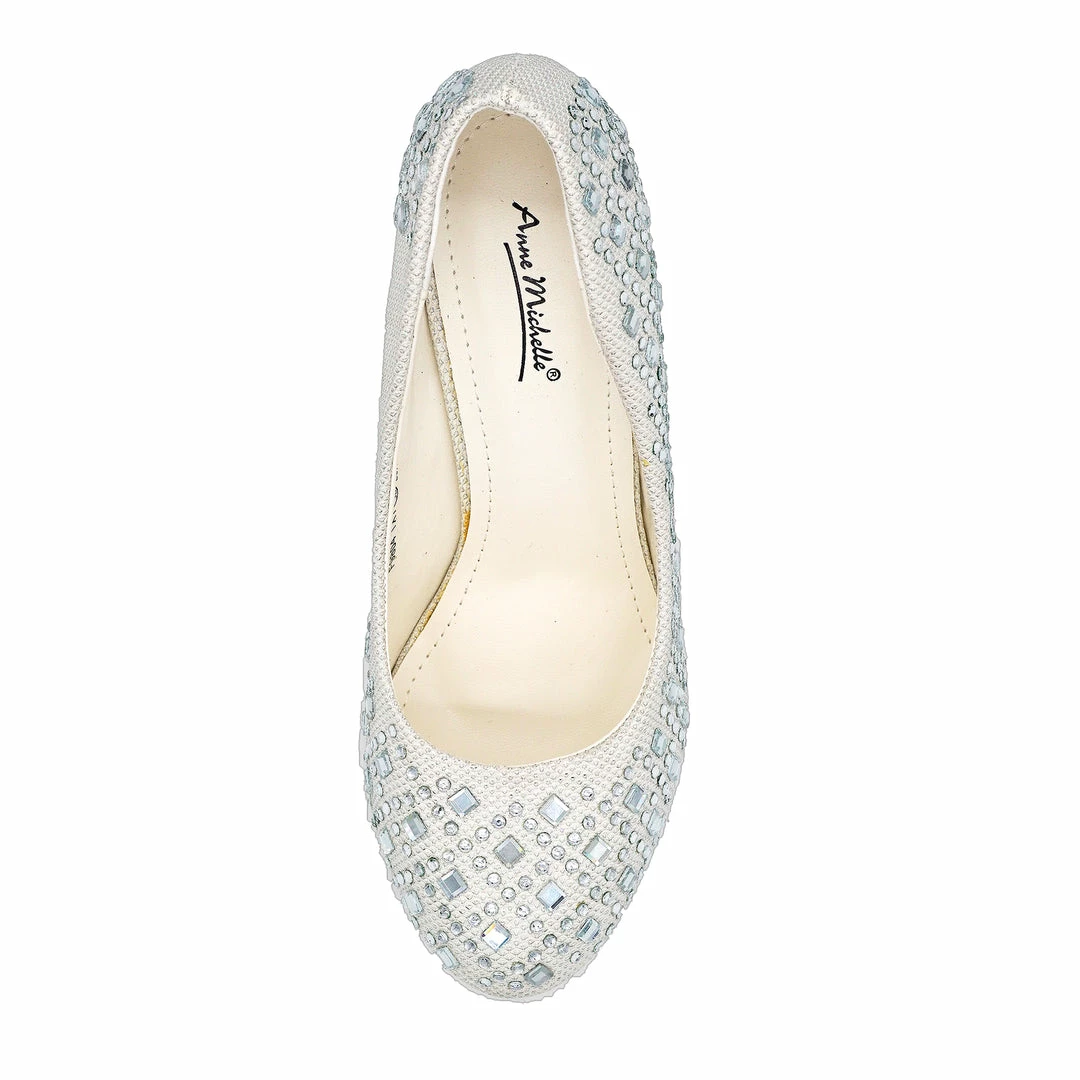 Kickfootwear Evie Sparkle Detail Court Shoes - Ivory 3 Kickfootwear Evie Sparkle Detail Court Shoes - Ivory