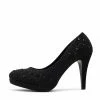 Kickfootwear Evie Sparkle Detail Court Shoes - Black