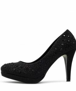 Kickfootwear Evie Sparkle Detail Court Shoes - Black