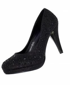 Kickfootwear Evie Sparkle Detail Court Shoes - Black