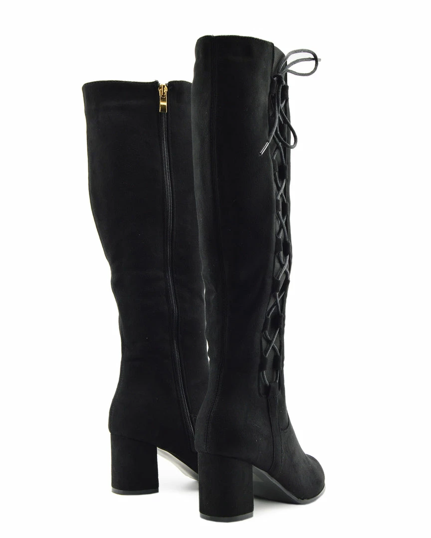 Kickfootwear WOMENS Demi Side Cut Out Closed Toe Boots - Black 4 Kickfootwear WOMENS Demi Side Cut Out Closed Toe Boots - Black