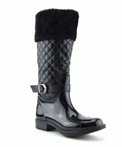 Kickfootwear Knee High Faux Fur Top Winter Wellington Boots WOMENS 9 Kickfootwear Knee High Faux Fur Top Winter Wellington Boots WOMENS