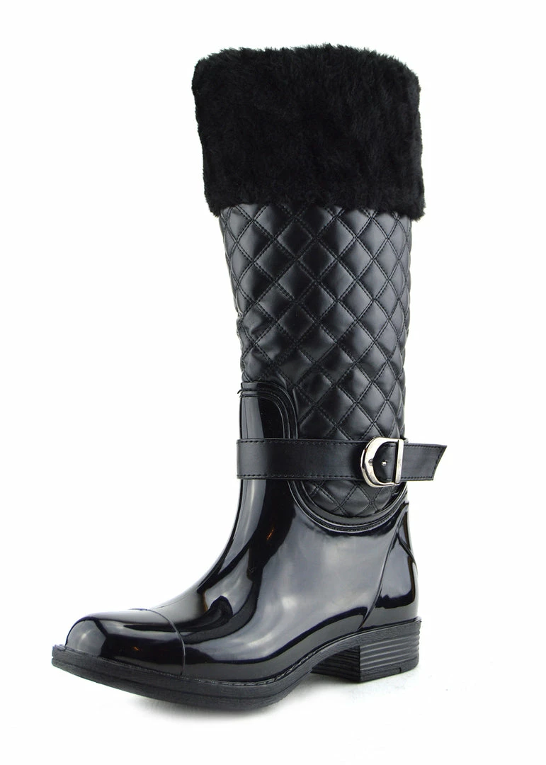 Kickfootwear Knee High Faux Fur Top Winter Wellington Boots WOMENS 3 Kickfootwear Knee High Faux Fur Top Winter Wellington Boots WOMENS
