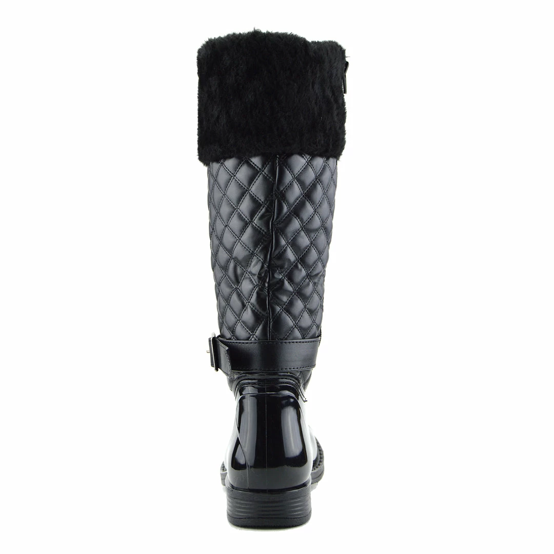 Kickfootwear Knee High Faux Fur Top Winter Wellington Boots WOMENS 5 Kickfootwear Knee High Faux Fur Top Winter Wellington Boots WOMENS