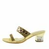 Kickfootwear Party Shine Low Chunky Heel Sandals - Gold WOMENS