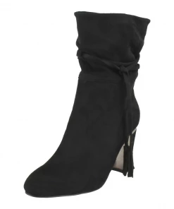 KICK FOOTWEAR WOMENS Lola Tie Black Heeled Boots