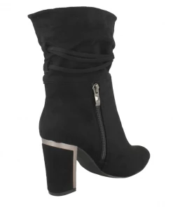 KICK FOOTWEAR WOMENS Lola Tie Black Heeled Boots 8 KICK FOOTWEAR WOMENS Lola Tie Black Heeled Boots