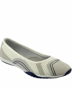 Kickfootwear Arden Bow Detail Flat Ballet Slip On Leather Shoes - White WOMENS