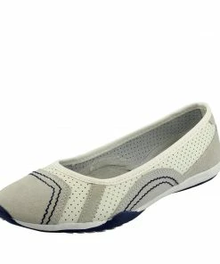 Kickfootwear Arden Bow Detail Flat Ballet Slip On Leather Shoes - White WOMENS