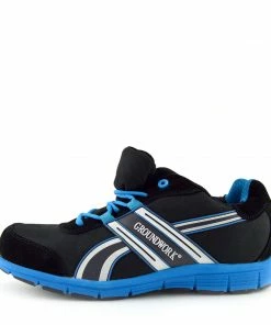 Kickfootwear MENS Groundwork Steel Toe Lightweight Safety Trainers - Black-Blue
