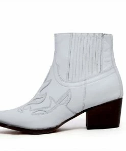 Kickfootwear WOMENS White Kitty Leather Ankle Boots