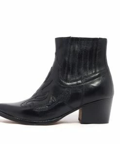 Kickfootwear Black Kitty Leather Ankle Boots WOMENS 11 Kickfootwear Black Kitty Leather Ankle Boots WOMENS