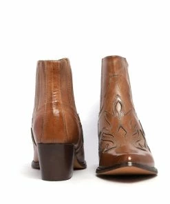 Kickfootwear WOMENS Tan Kitty Leather Ankle Boots