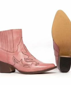 Kickfootwear Pink Kitty Leather Ankle Boots