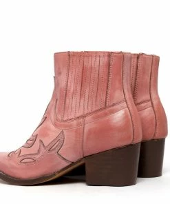 Kickfootwear Pink Kitty Leather Ankle Boots