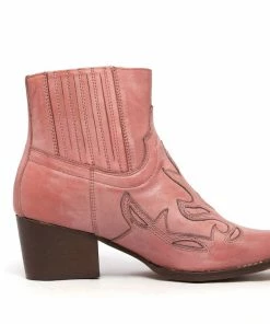Kickfootwear Pink Kitty Leather Ankle Boots
