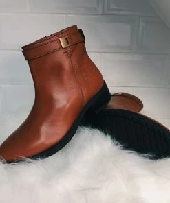 Kickfootwear York Leather Chelsea Tan Buckle Boots - 1006