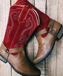 Kickfootwear Duke Red Suede Cowboy Boots MENS