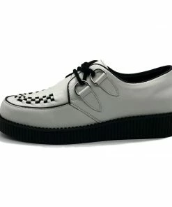 KICK FOOTWEAR Mens Rebel White Leather Creepers